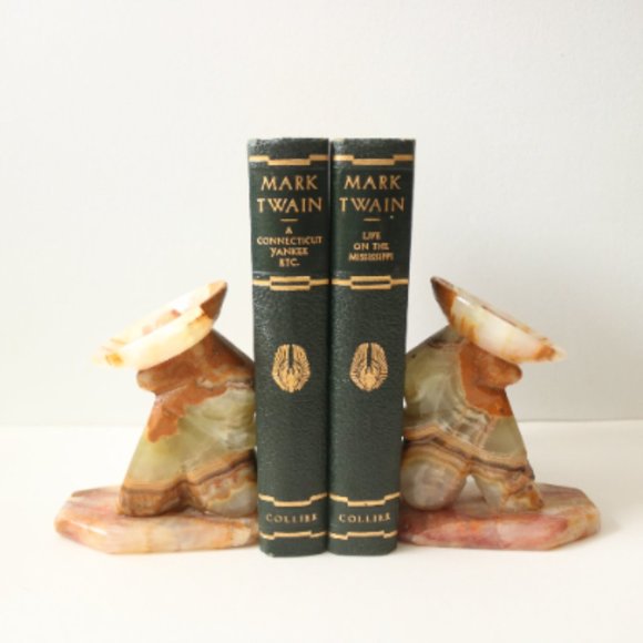 Vintage Onyx Cactus Sombrero Bookends - Picture 2 of 6